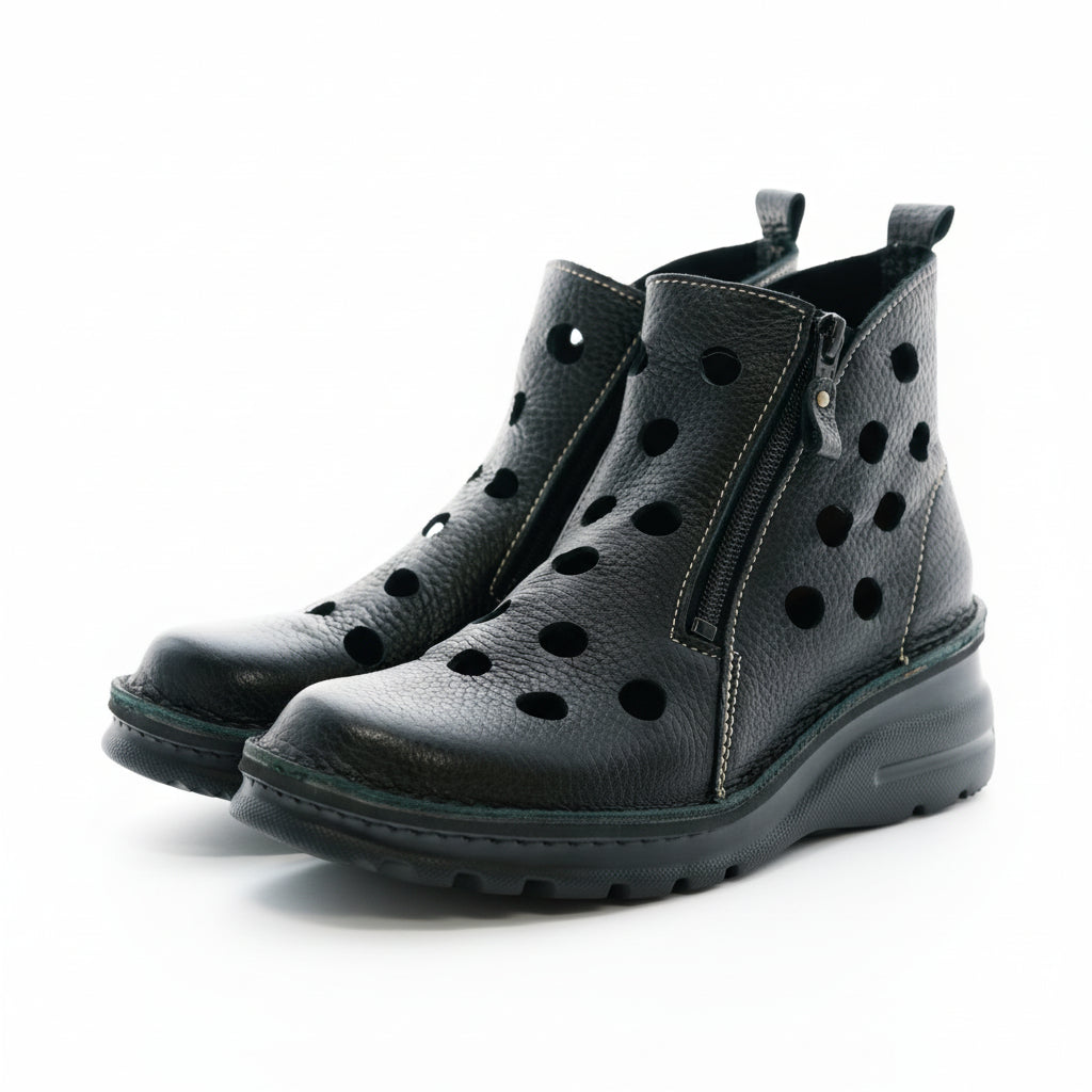 疲れにくい／幅広甲高　パンチングサマーブーツ【0032】
