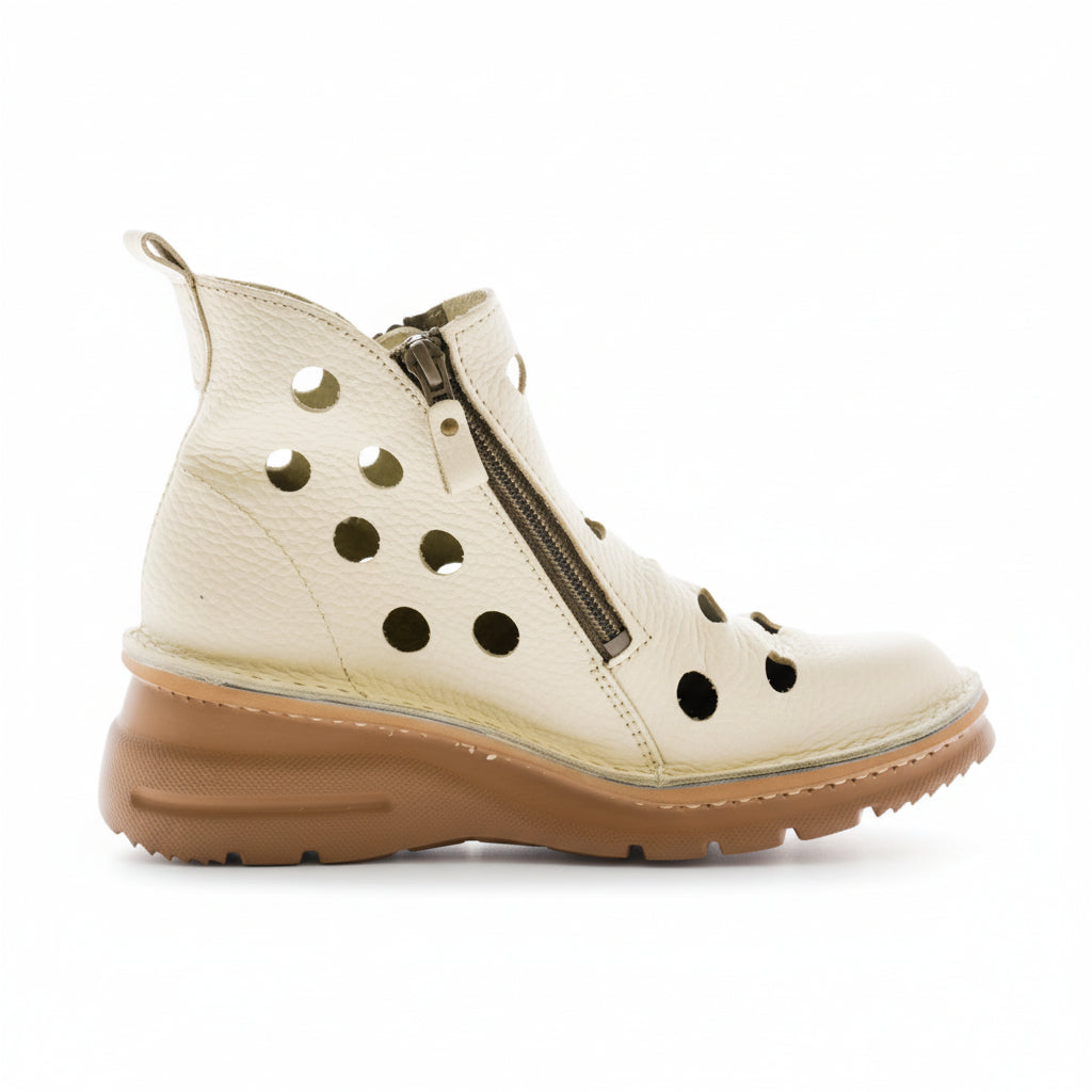 疲れにくい／幅広甲高　パンチングサマーブーツ【0032】