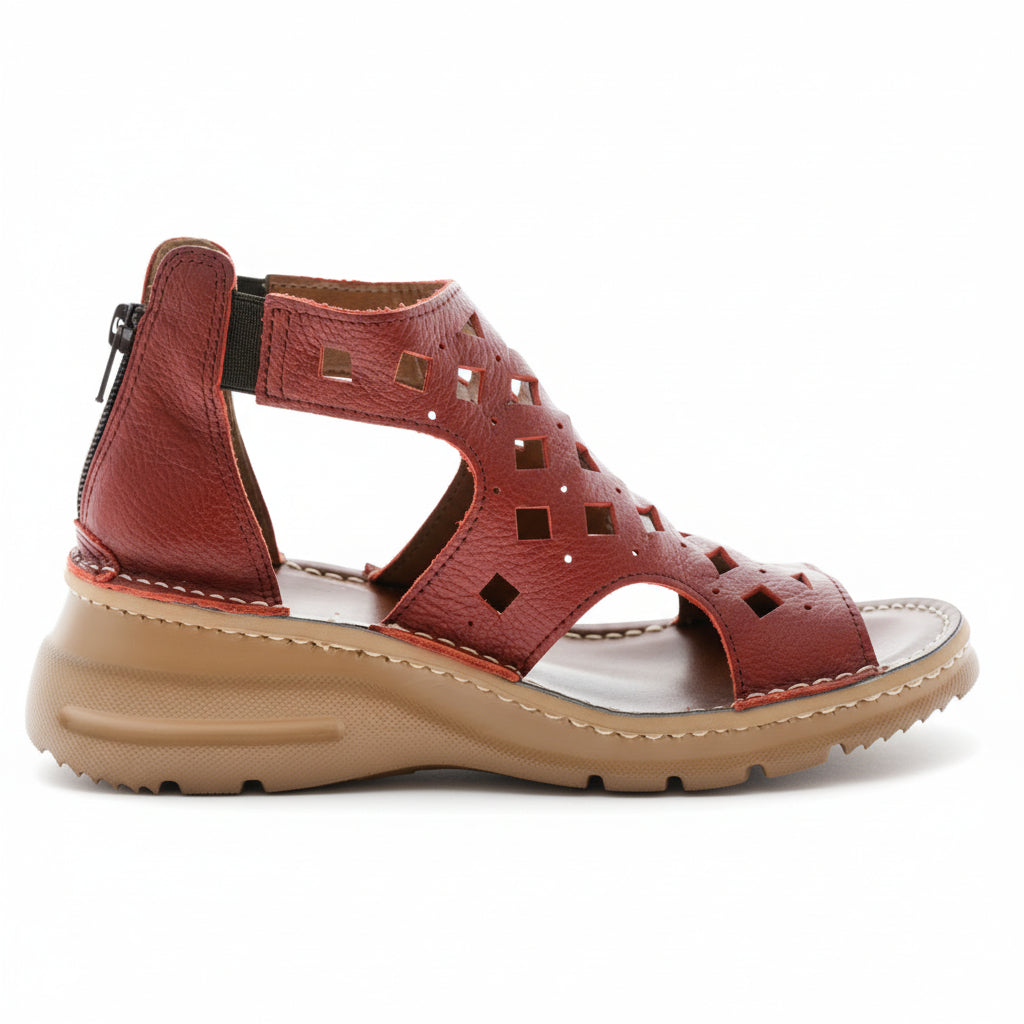 外反母趾／旅行に最適　ダイヤパンチブーツサンダル【0105】