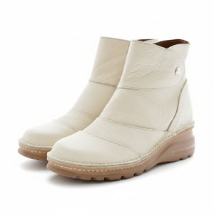 寒い日のおでかけ／外反母趾　ソフトレザーショートブーツ【0151】