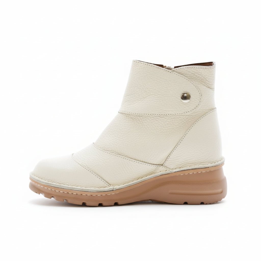 寒い日のおでかけ／外反母趾　ソフトレザーショートブーツ【0151】