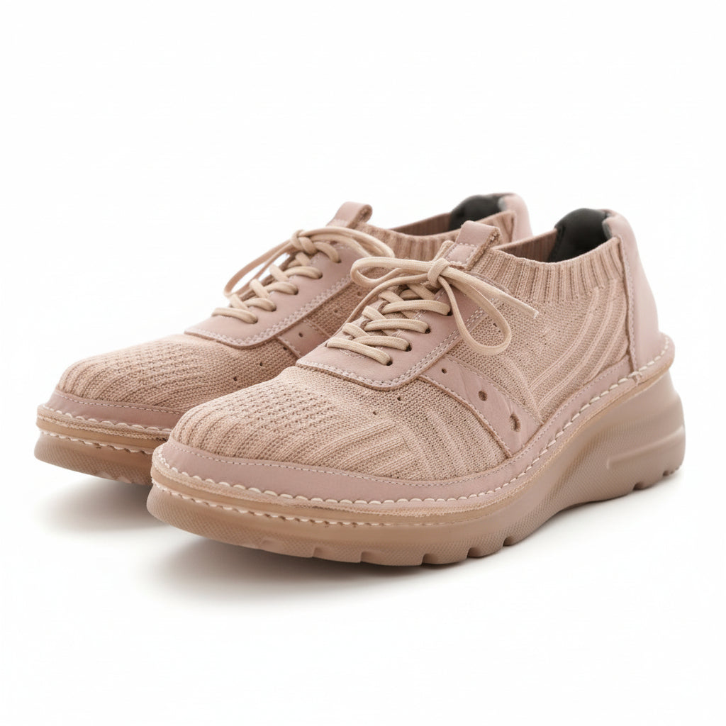 幅広甲高／毎日の普段履きに ニットコンフォートシューズ【0235】