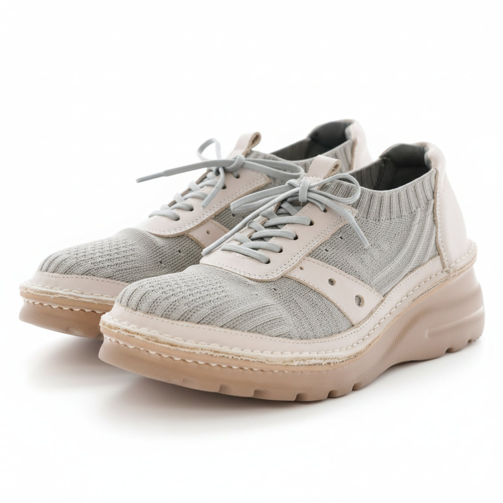 幅広甲高／毎日の普段履きに ニットコンフォートシューズ【0235】