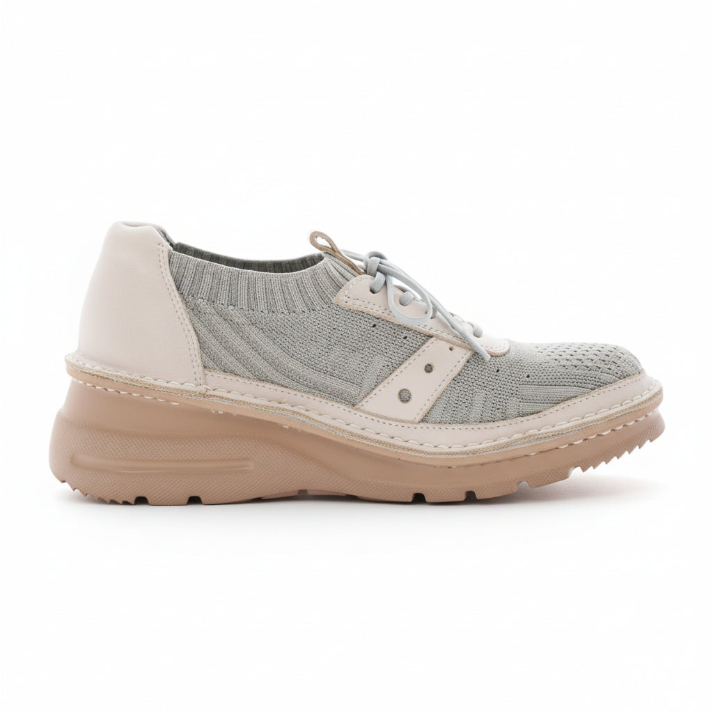 幅広甲高／毎日の普段履きに ニットコンフォートシューズ【0235】