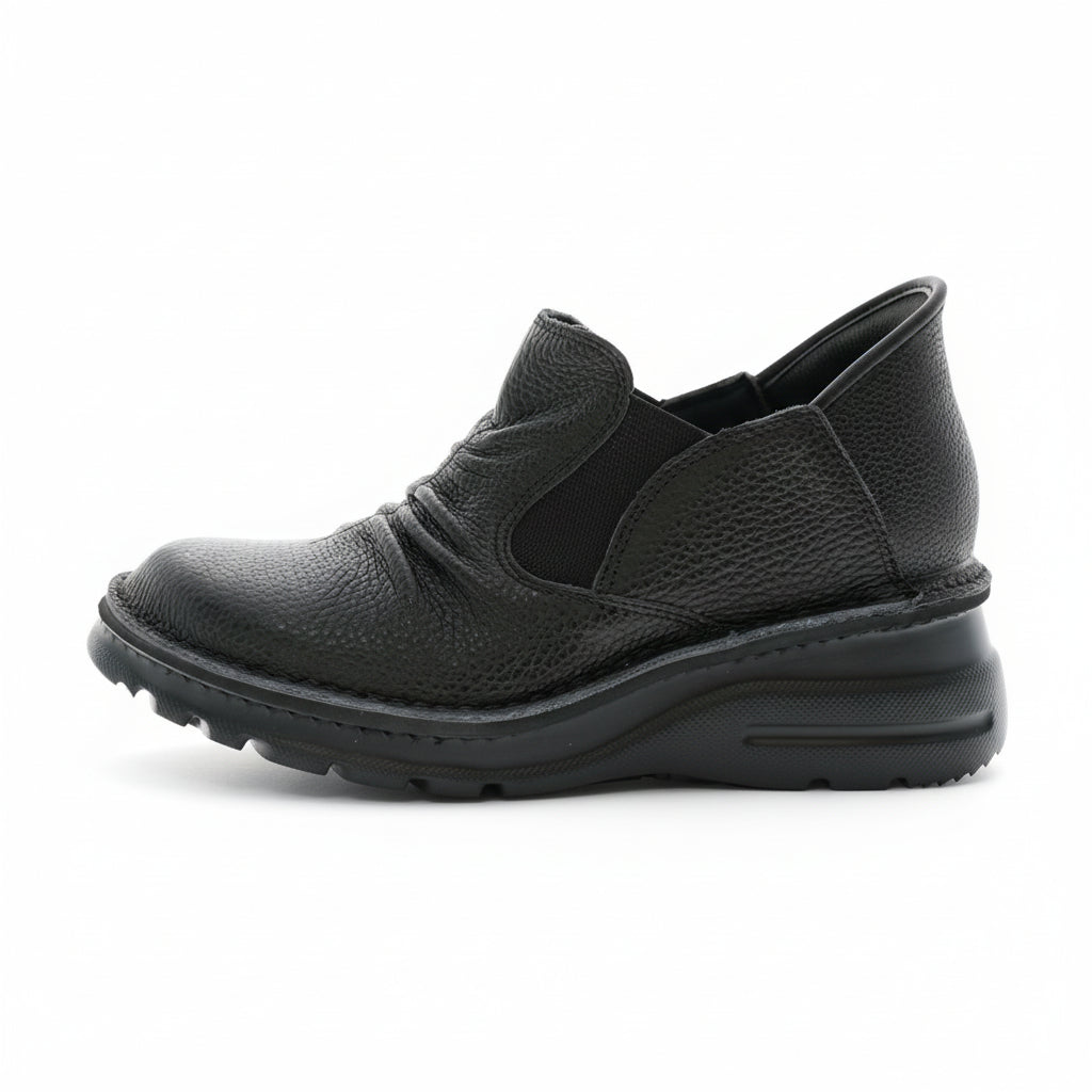 幅広甲高／旅行に最適 しゃがまず履ける！カジュアルショートブーツ 1.2.GO!【6004】