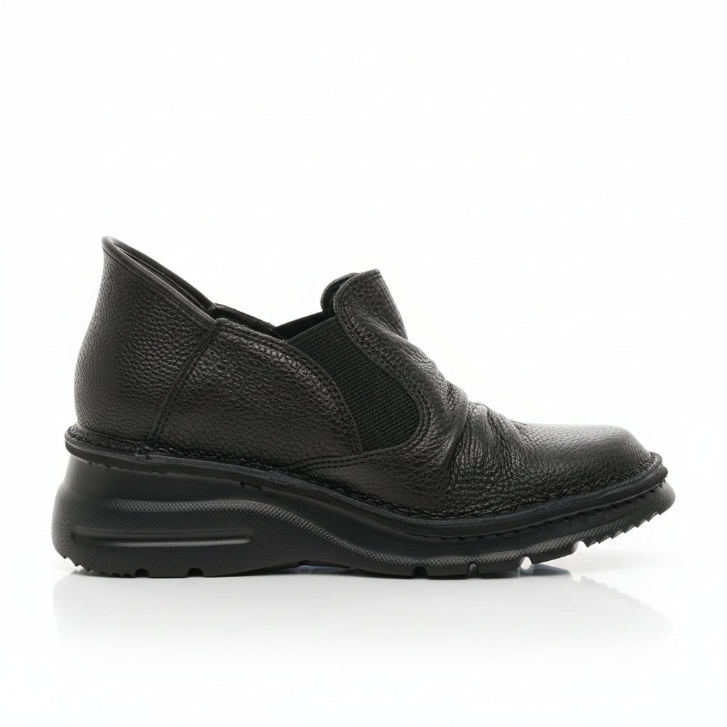 幅広甲高／旅行に最適 しゃがまず履ける！カジュアルショートブーツ 1.2.GO!【6004】