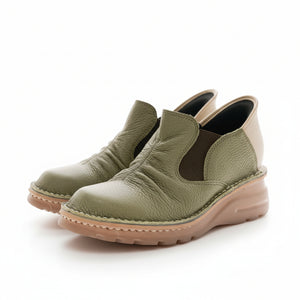 幅広甲高／旅行に最適 しゃがまず履ける！カジュアルショートブーツ 1.2.GO!【6004】