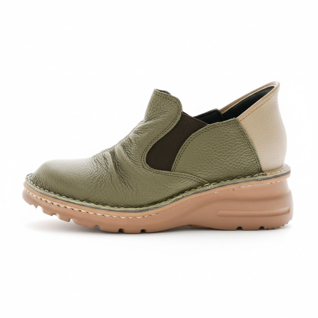 幅広甲高／旅行に最適 しゃがまず履ける！カジュアルショートブーツ 1.2.GO!【6004】