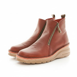 外反母趾／旅行に最適　軽量Wファスナーカジュアルブーツ【7032】