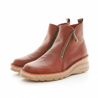 7032 軽量Wファスナーカジュアルブーツ 外反母趾／旅行に最適　