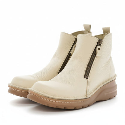 7032 軽量Wファスナーカジュアルブーツ 外反母趾／旅行に最適　