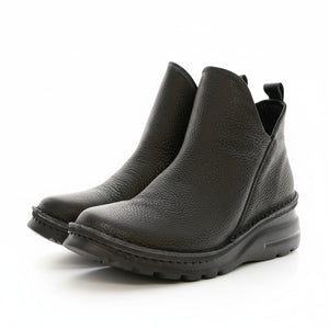 外反母趾／旅行に最適 イタリアンレザー ショートブーツ【7058MS】