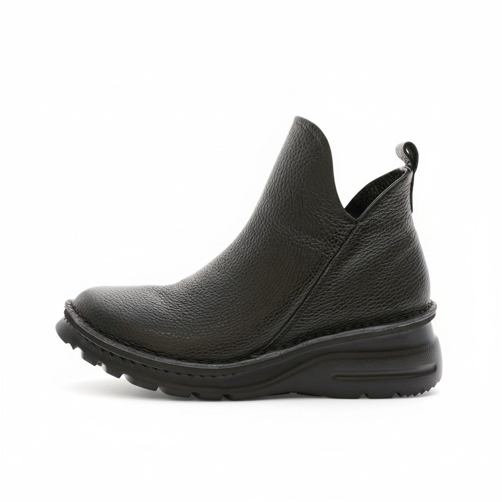 外反母趾／旅行に最適 イタリアンレザー ショートブーツ【7058MS】