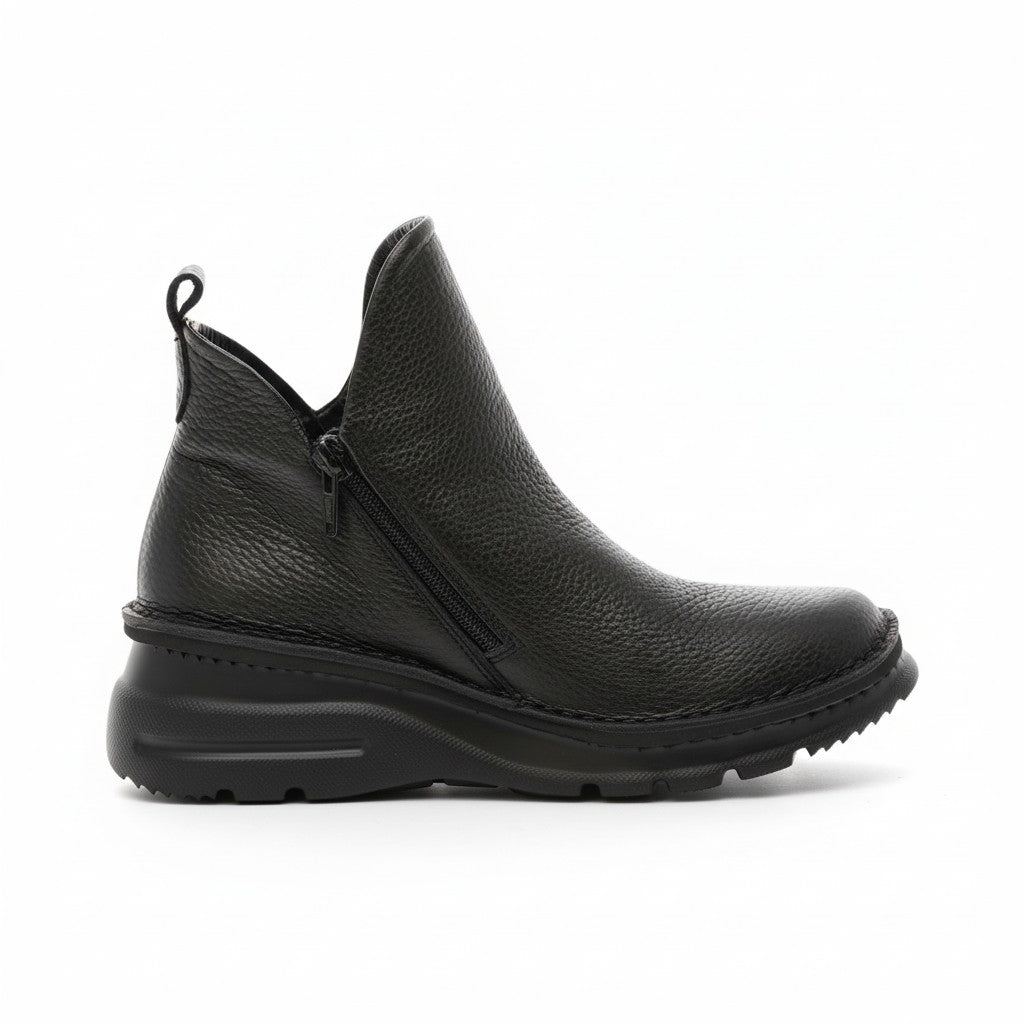 外反母趾／旅行に最適 イタリアンレザー ショートブーツ【7058MS】