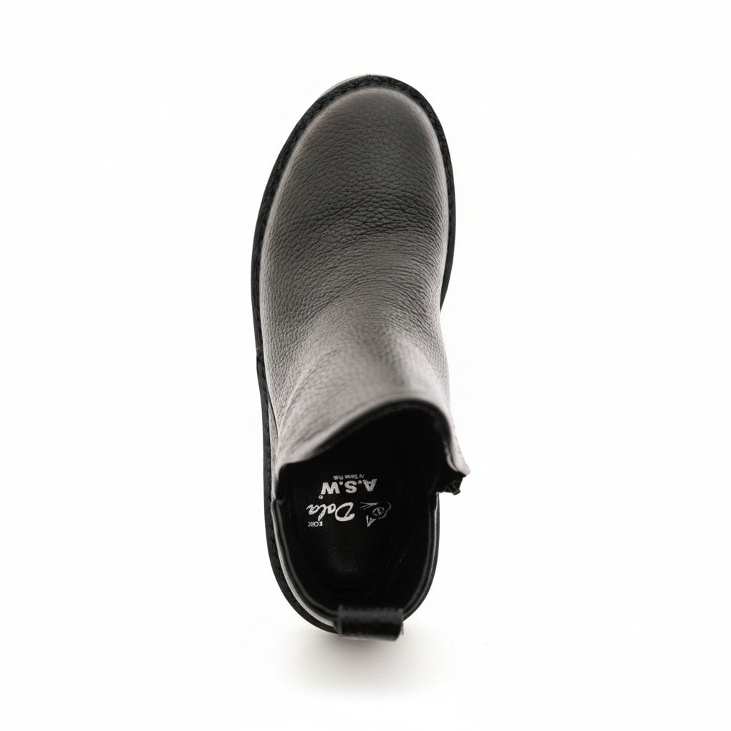 外反母趾／旅行に最適 イタリアンレザー ショートブーツ【7058MS】