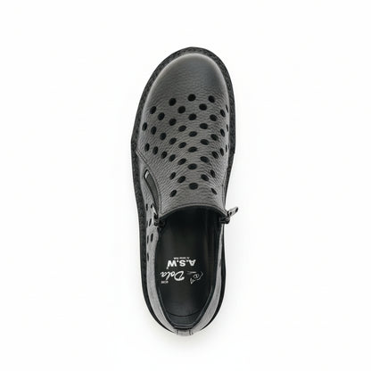 7103 ダブルファスナーパンチングシューズ 外反母趾／毎日の普段履きに