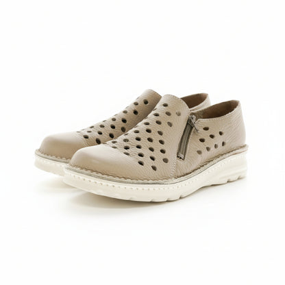 7103 ダブルファスナーパンチングシューズ 外反母趾／毎日の普段履きに