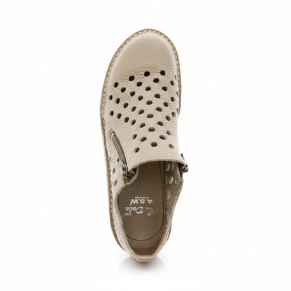 7103 ダブルファスナーパンチングシューズ 外反母趾／毎日の普段履きに