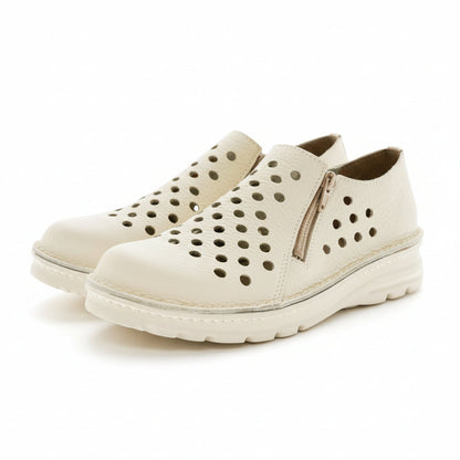 7103 ダブルファスナーパンチングシューズ 外反母趾／毎日の普段履きに