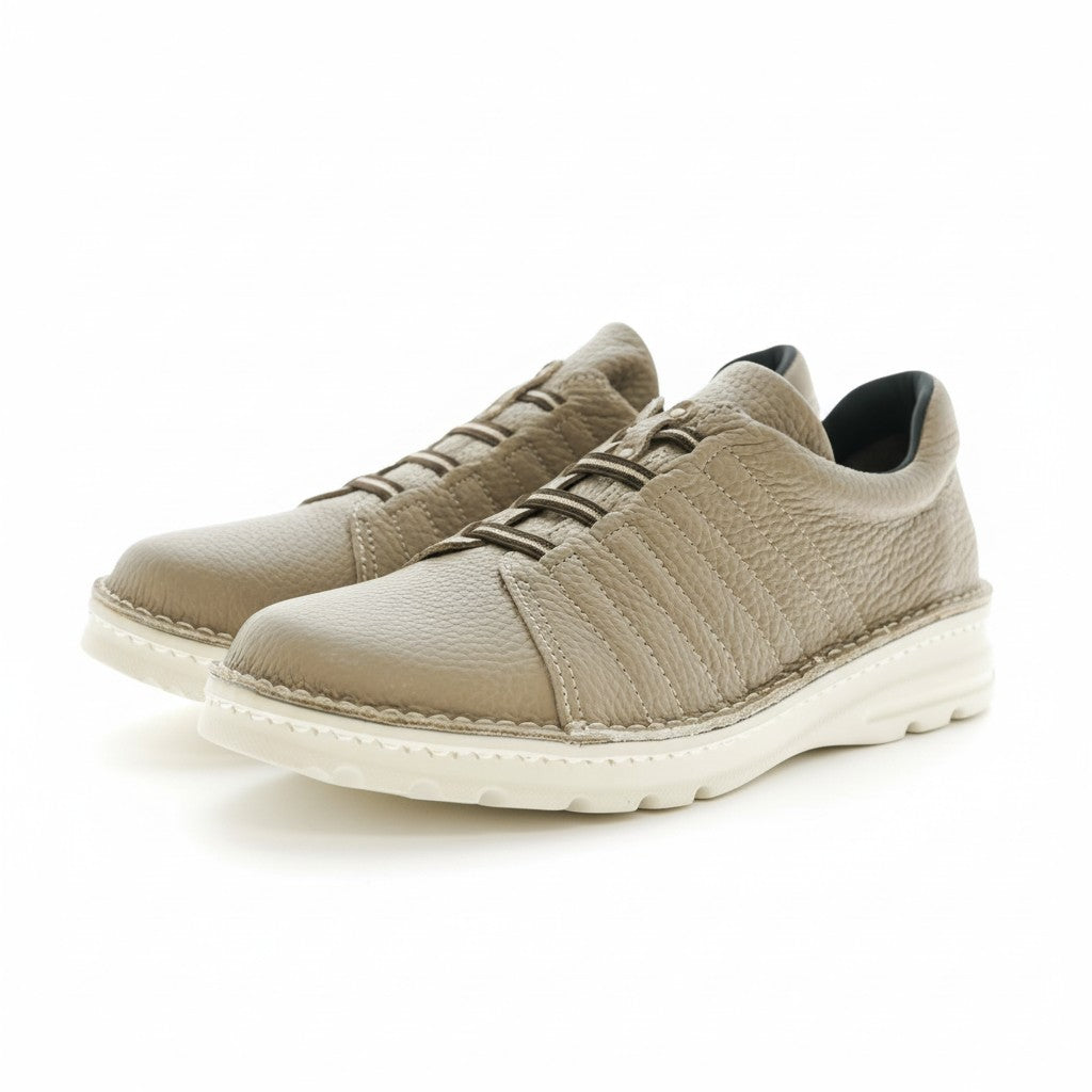 外反母趾／長時間歩く日に  本革軽量スニーカーシューズ【7280】