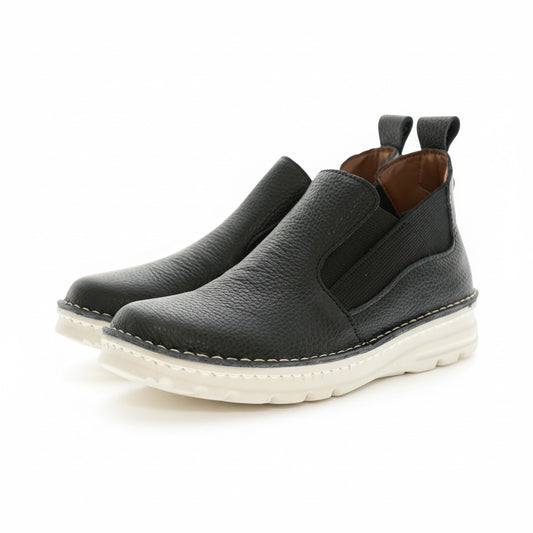 幅広甲高／長時間の歩行に　Wサイドゴムカジュアルシューズ　【7308】